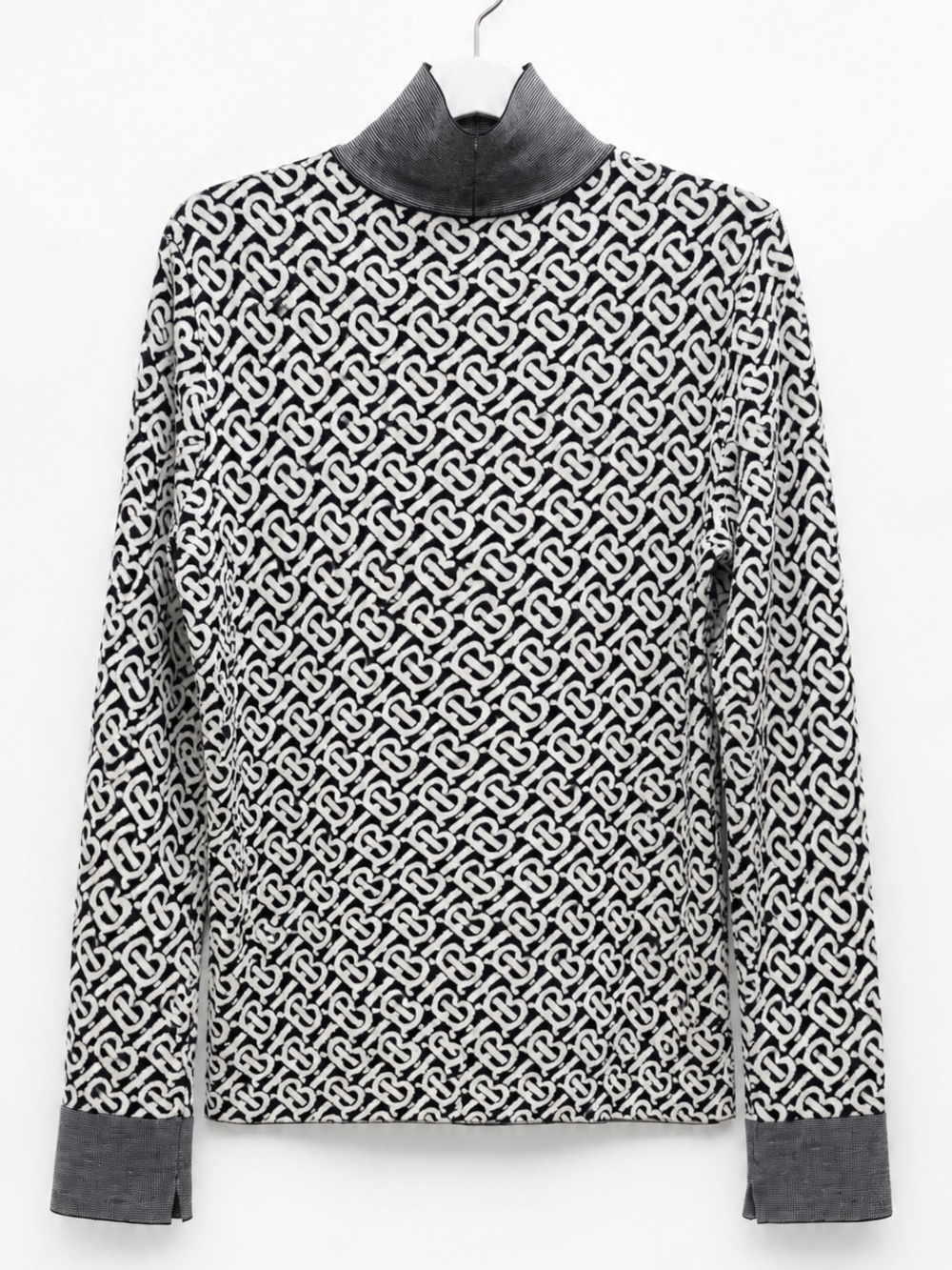 Burberry Monogram Wool Turtleneck Sweater Made in Italy Size M